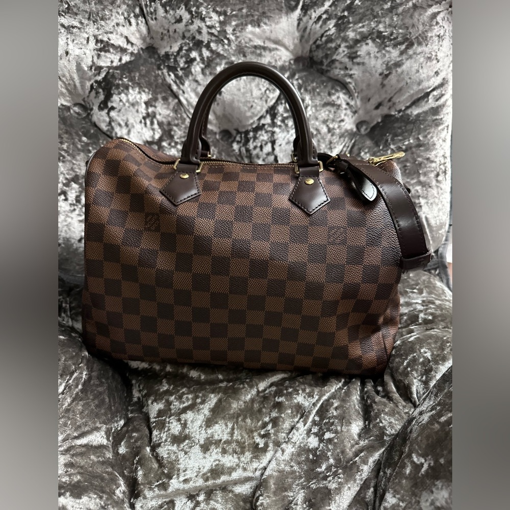 Louis Vuitton Speedy Bandouliere Bag Damier 30 Brown